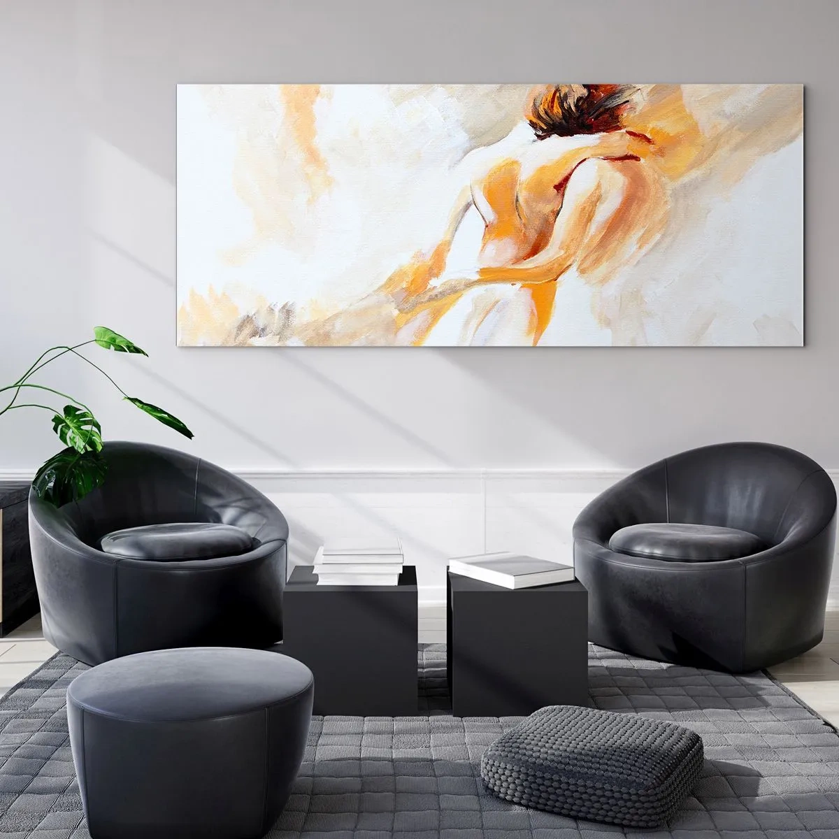 Schilderen op glas - In de lucht van nabijheid - 140x50 cm