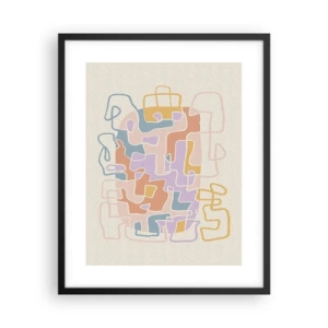 Poster in een zwarte lijst - Labyrint – een vreugdevol avontuur - 40x50 cm