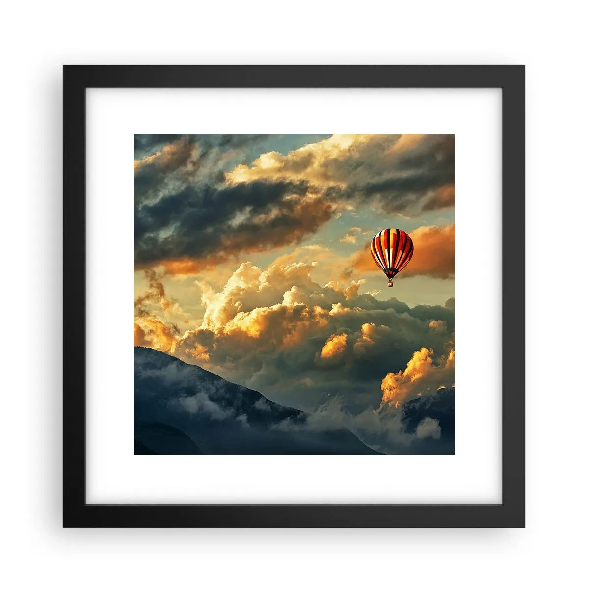 Poster in een zwarte lijst - Ik vlieg omdat ik dat wil - 30x30 cm