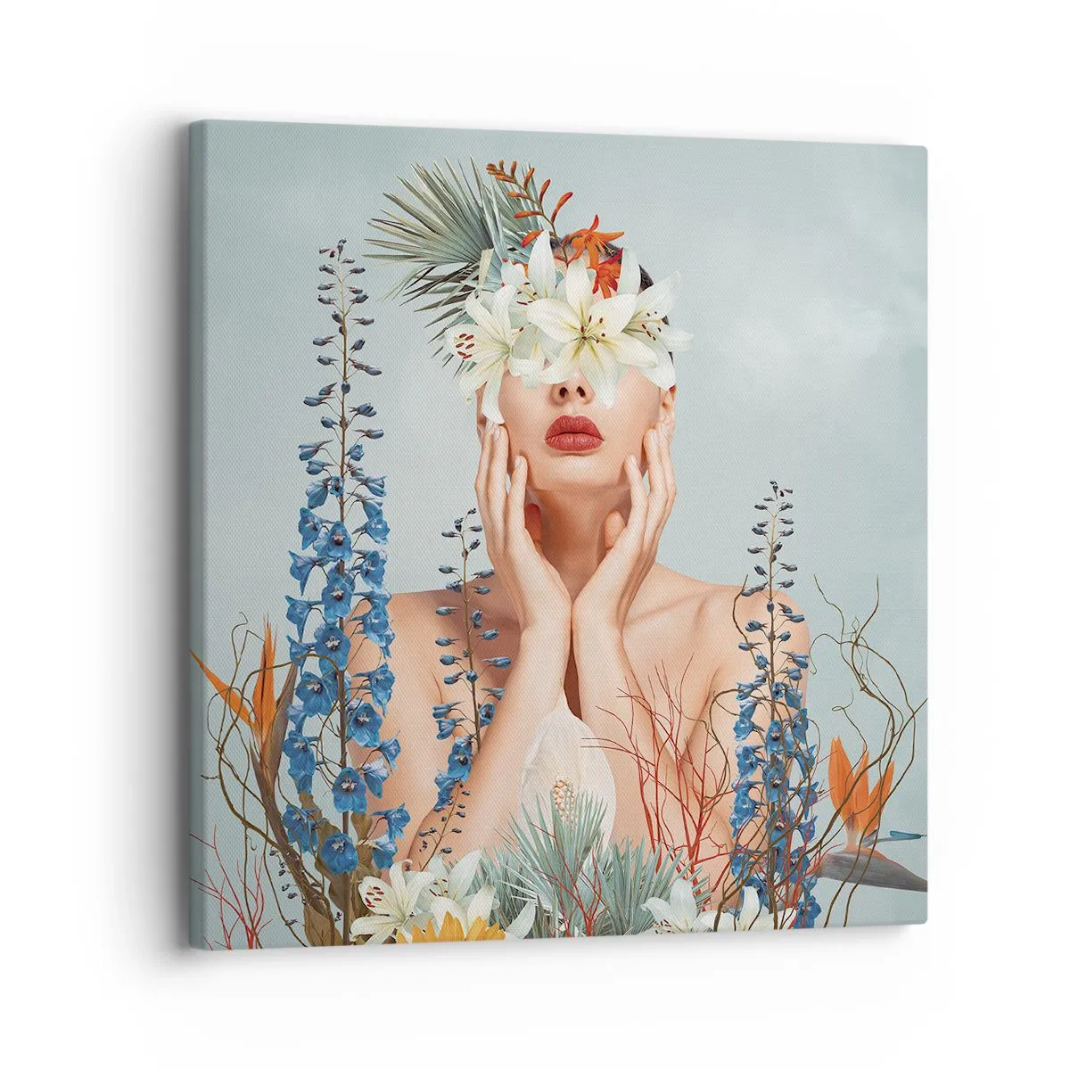 Schilderen op canvas - Vrouw - bloem - 30x30 cm