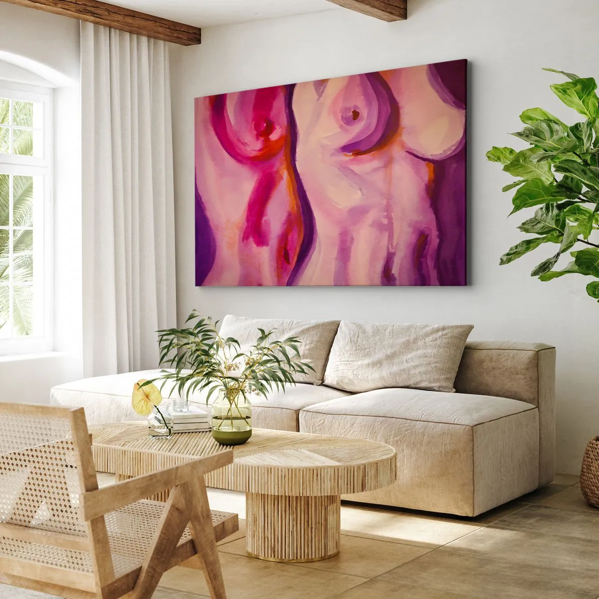 Schilderen op canvas - Ode aan vrouwelijkheid - 120x80 cm