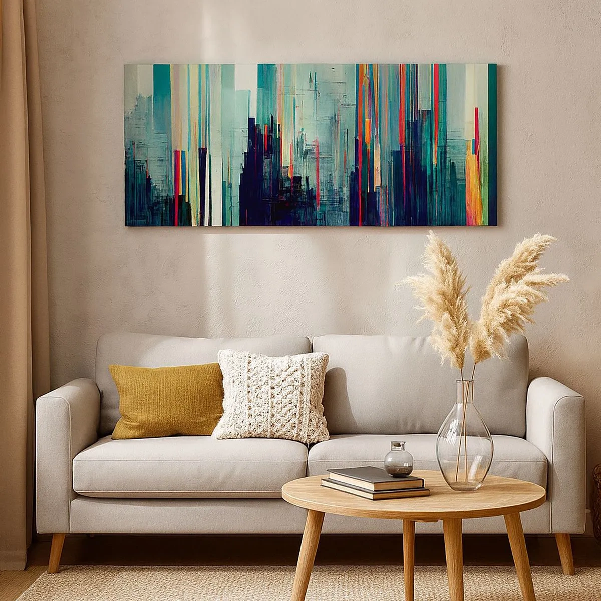 Schilderen op canvas - Futuristische stad - 100x40 cm