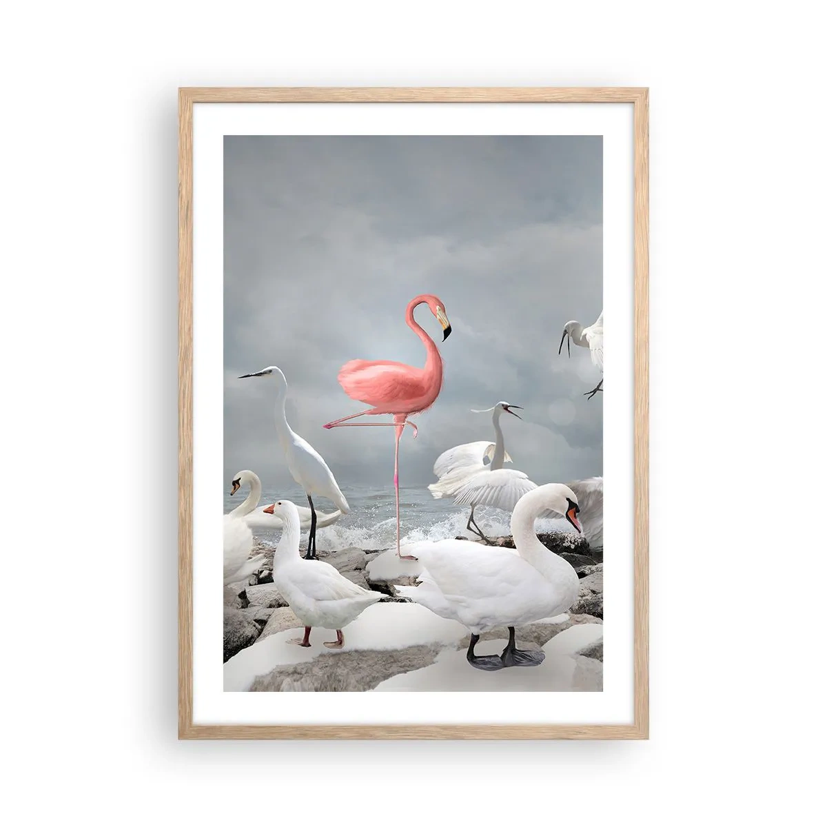 Een poster in een licht eiken lijst - Hoe ben ik hier terecht gekomen? - 50x70 cm