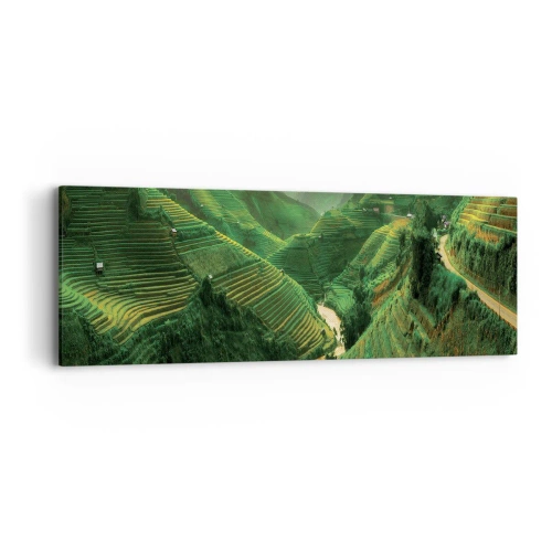 Schilderen op canvas - Vietnamese vallei - 90x30 cm