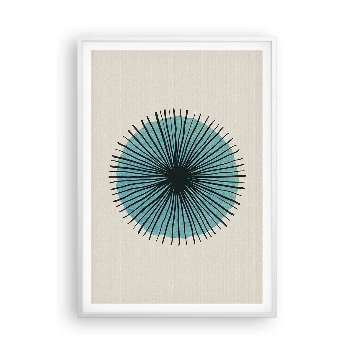 Poster in een witte lijst - Stralend in het blauw - 70x100 cm