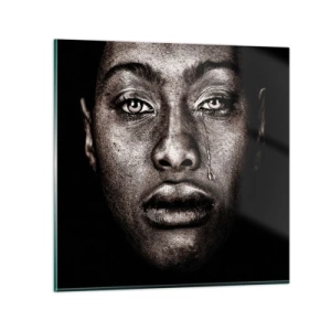 Schilderen op glas - een traan - 30x30 cm