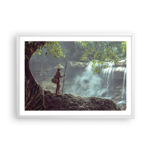 Poster in een witte lijst - Bevriend met de natuur - 70x50 cm