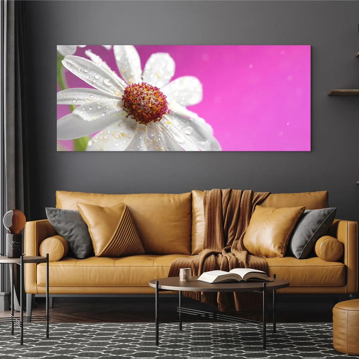 Schilderen op glas - Bescheiden in zijn schoonheid - 90x30 cm