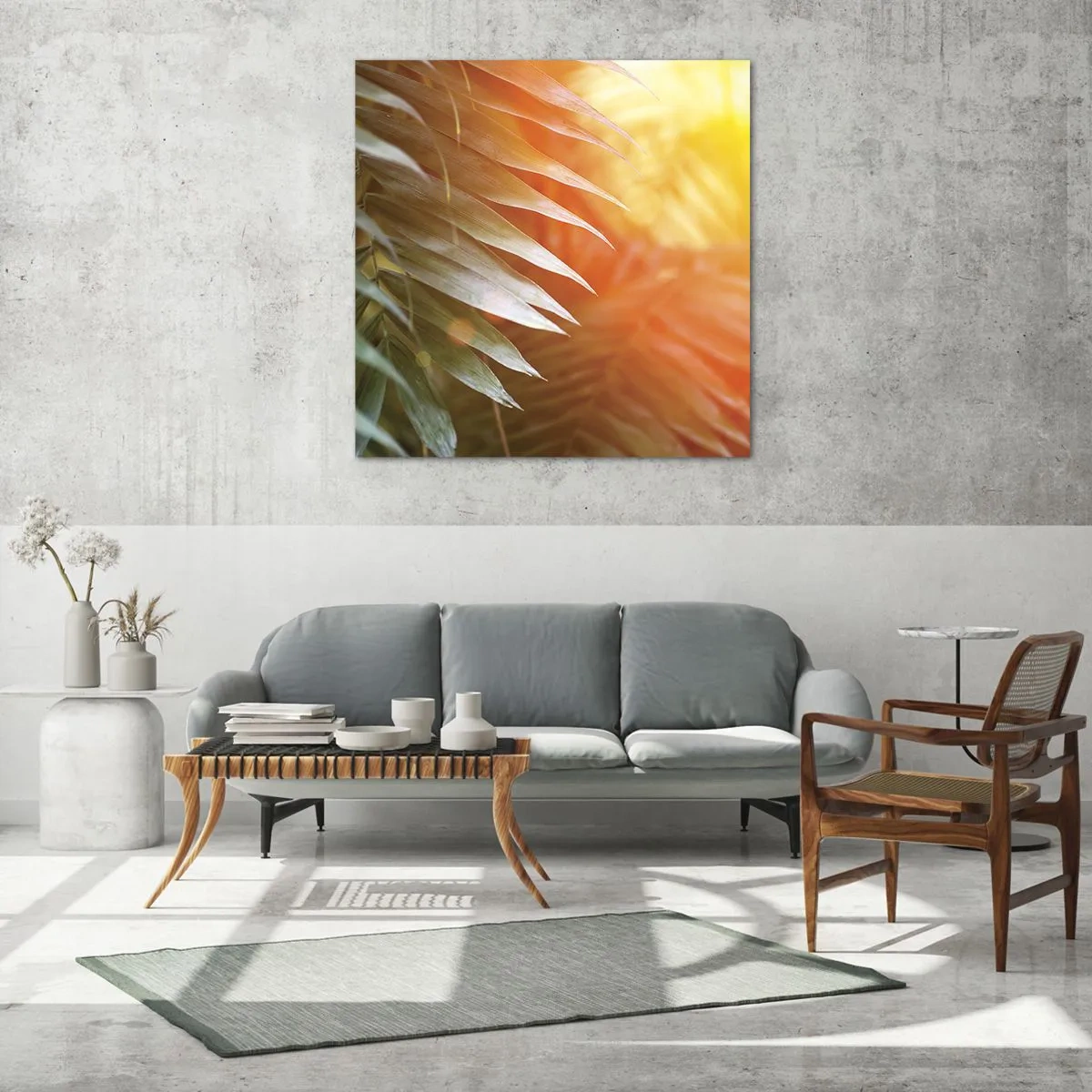 Schilderen op glas - Ochtend in de jungle - 70x70 cm