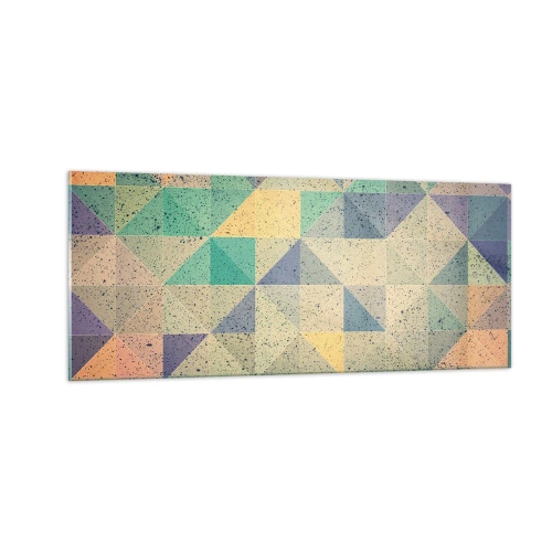 Schilderen op glas - Republiek van driehoeken - 100x40 cm