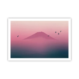 Poster - Wandelaars boven de wolken - 91x61 cm