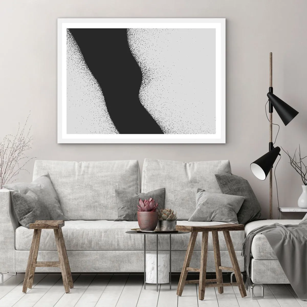 Poster in een witte lijst - Vloeibare balans - 50x40 cm