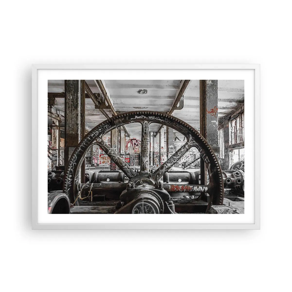 Poster in een witte lijst - Het geheime leven van de fabriek - 70x50 cm