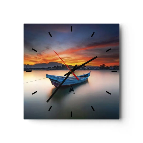 Wandklok - Klok - Een goede nacht komt eraan - 40x40 cm