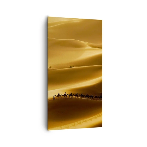 Schilderen op canvas - Caravan in de woestijngolven - 65x120 cm