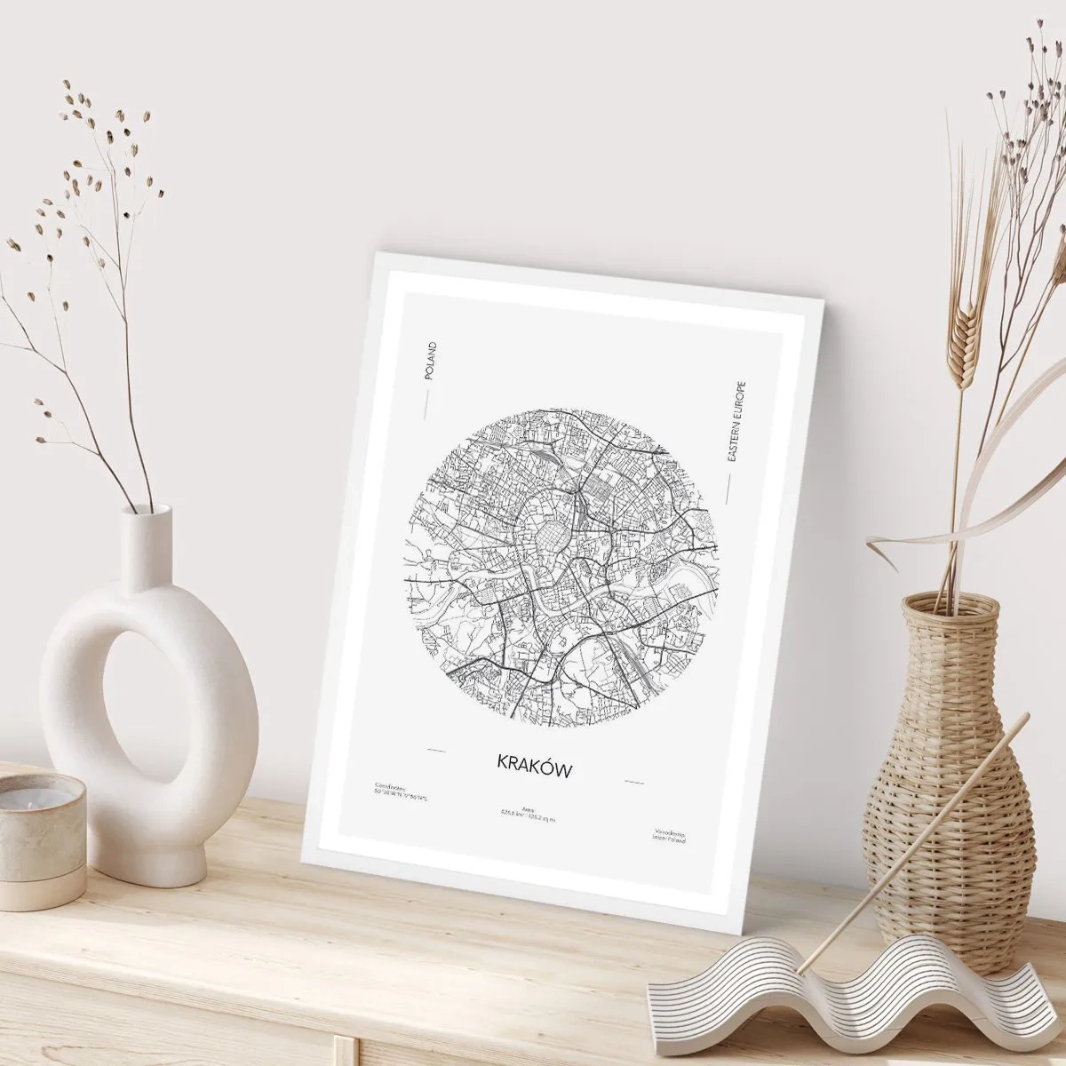 Poster in een witte lijst - Anatomie van Krakau - 61x91 cm