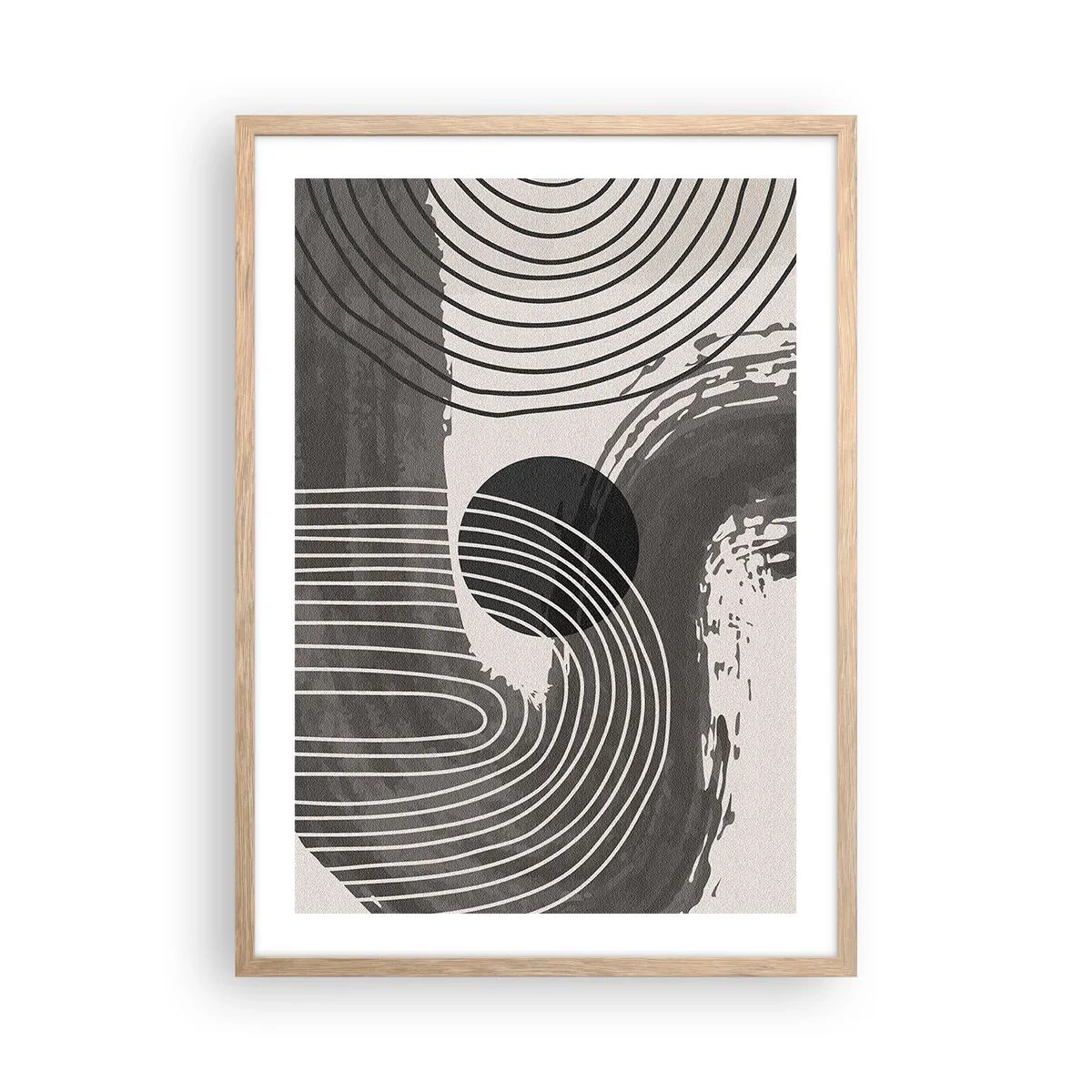 Een poster in een licht eiken lijst - Het ovaal wint - 50x70 cm
