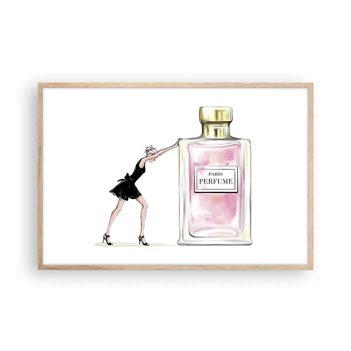 Een poster in een licht eiken lijst - De essentie van vrouwelijkheid - 91x61 cm