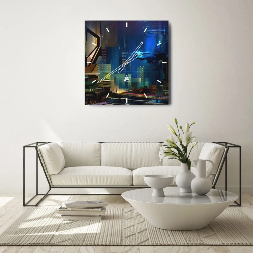 Wandklok - Klok - In de nabije toekomst - 30x30 cm