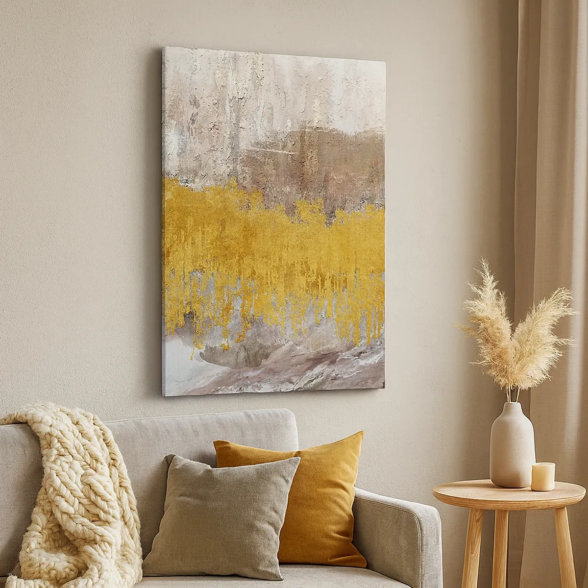 Schilderen op canvas - Een gouden explosie - 50x70 cm