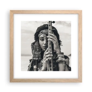 Een poster in een licht eiken lijst - De muziek van het Oosten zelf - 30x30 cm