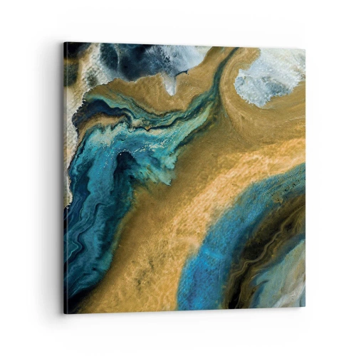 Schilderen op canvas - Blauw - geel - wederzijdse invloeden - 70x70 cm