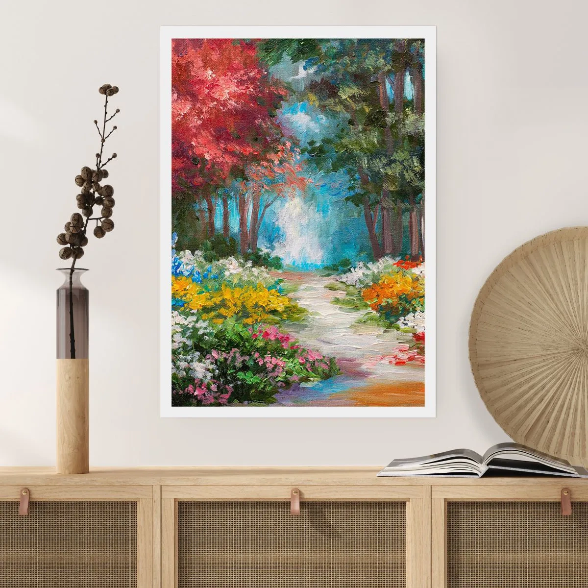 Poster - Bostuin, bloemenbos - 30x40 cm