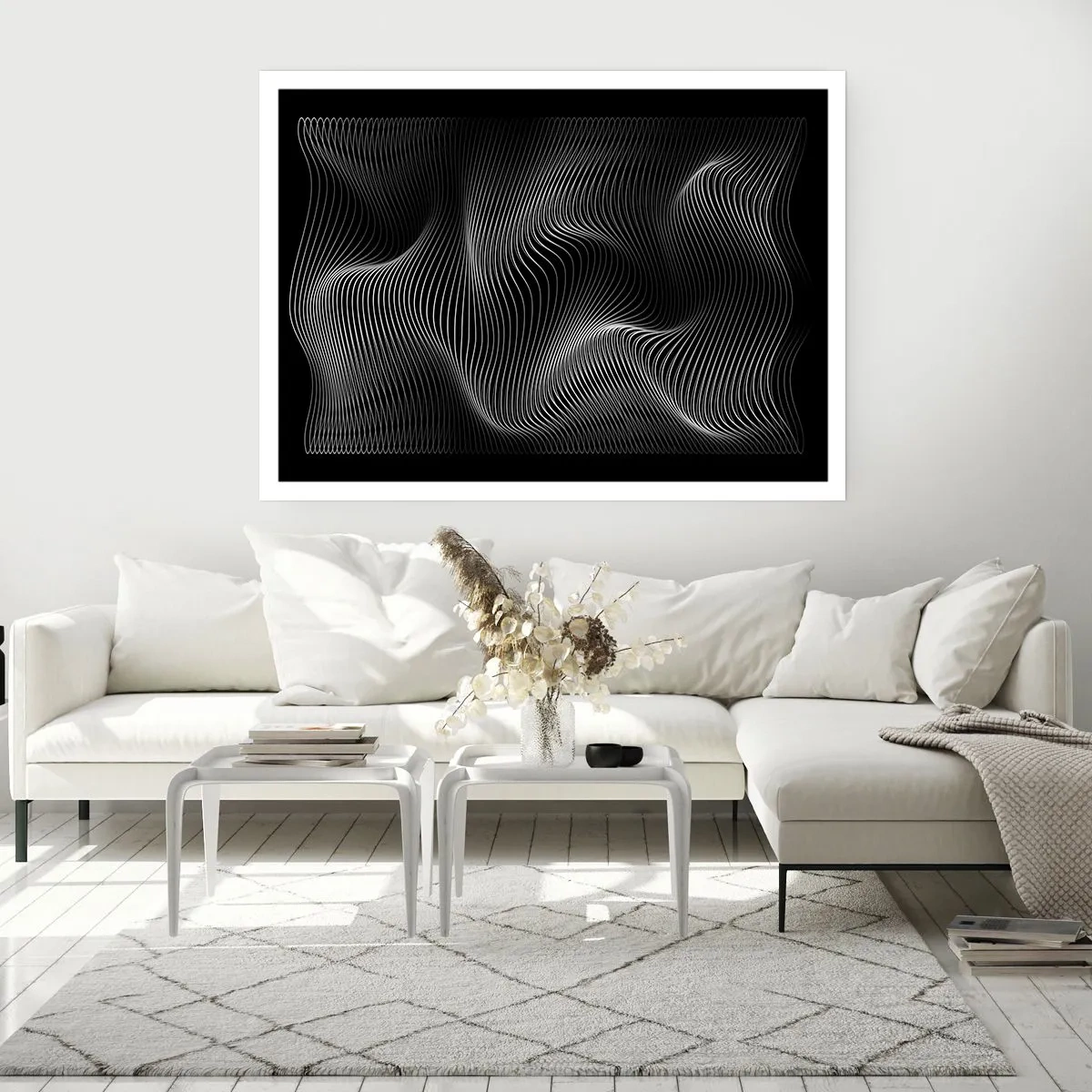 Poster - Dans van licht in de ruimte - 100x70 cm