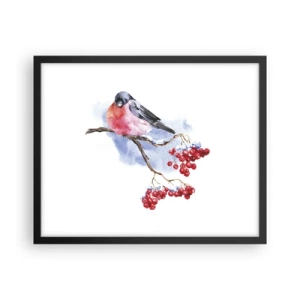 Poster in een zwarte lijst - Winter in kleur - 50x40 cm