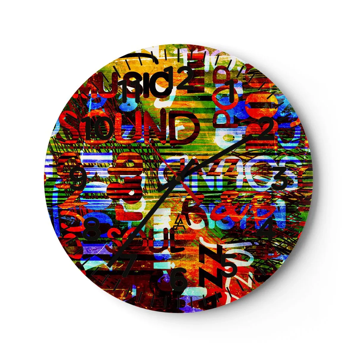 Wandklok - Klok - Alle kleuren van het geluid - 30x30 cm