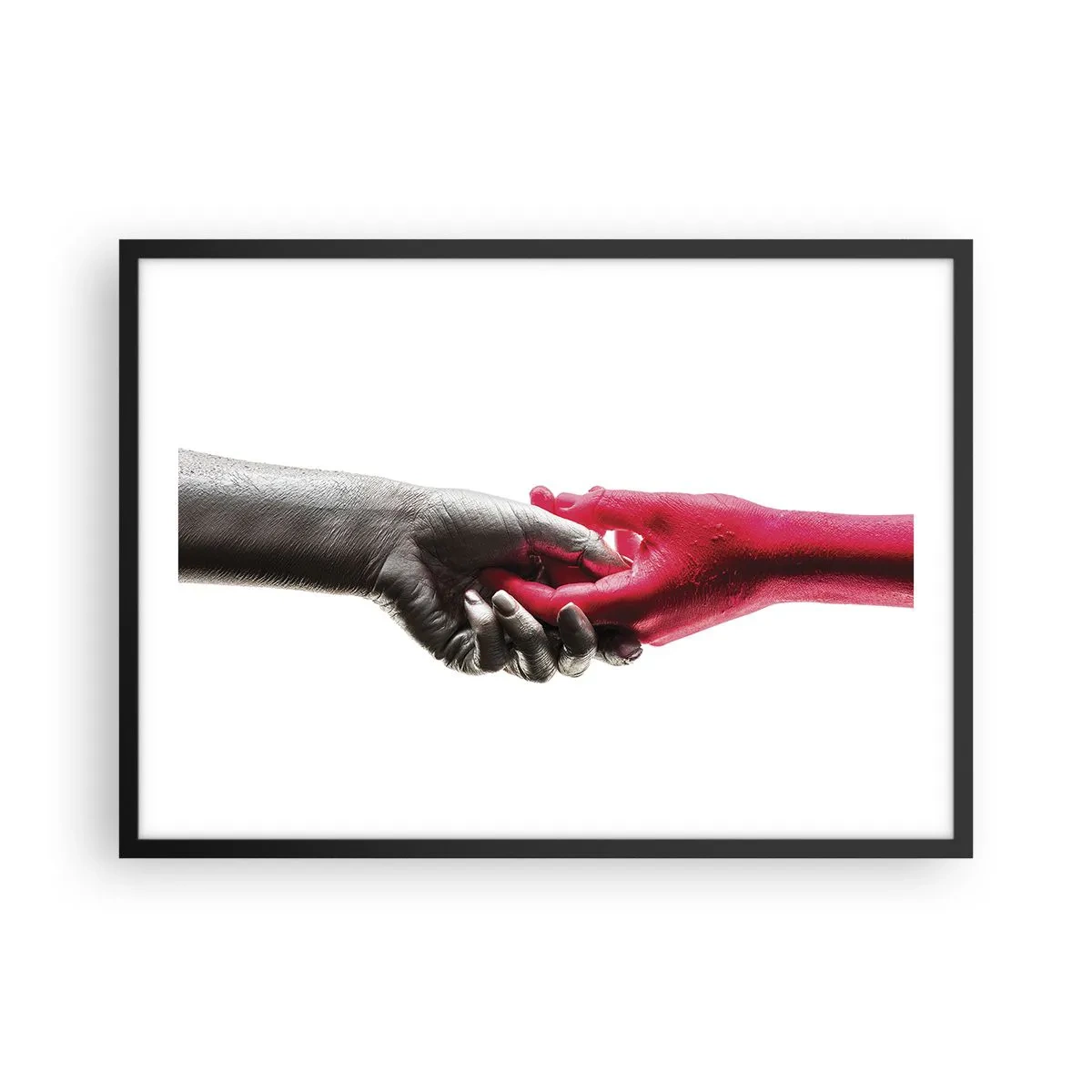 Poster in een zwarte lijst - Samen, hoewel anders - 70x50 cm