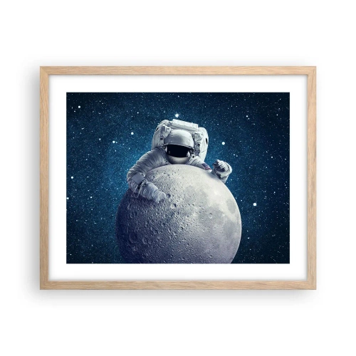 Een poster in een licht eiken lijst - Ruimte grappenmaker - 50x40 cm
