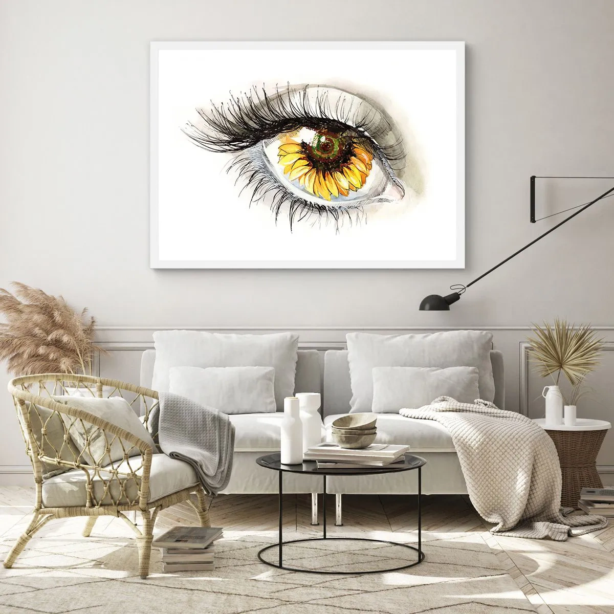 Poster in een witte lijst - Een look zo warm als de zomer - 100x70 cm