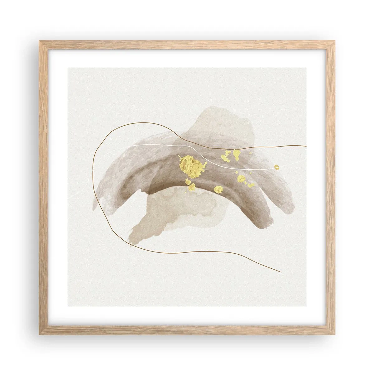 Een poster in een licht eiken lijst - Ontmoet in de ruimte - 50x50 cm