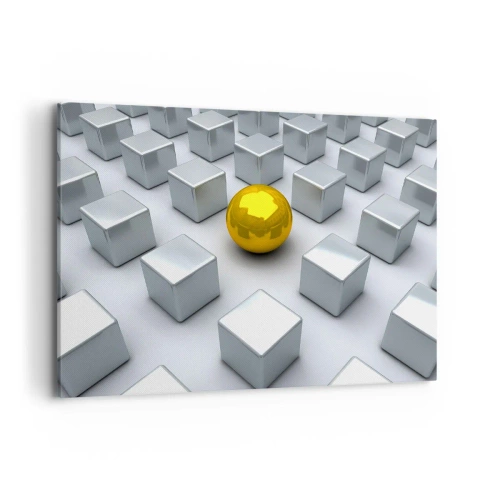 Schilderen op canvas - Waarom ik? Geometrische compositie - 100x70 cm