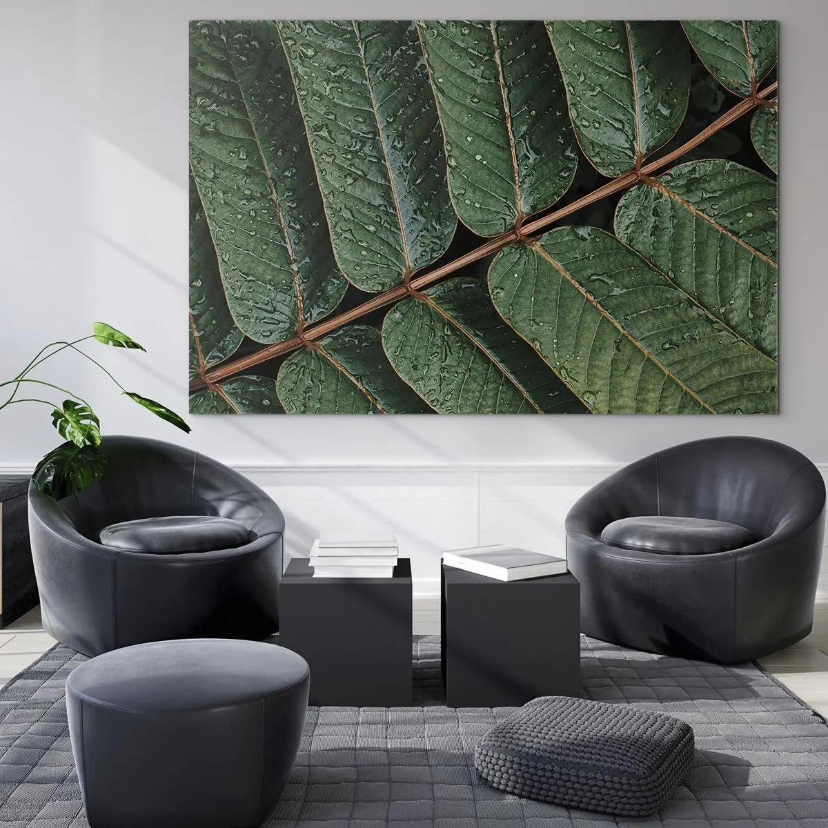 Schilderen op glas - In een groen ritme - 120x80 cm