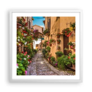 Poster in een witte lijst - Italiaans zijstraatje - 50x50 cm