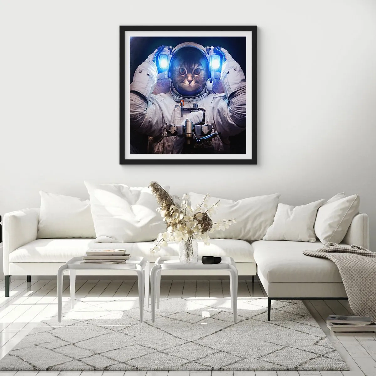 Poster in een zwarte lijst - Houston, je hebt een probleem - 50x50 cm