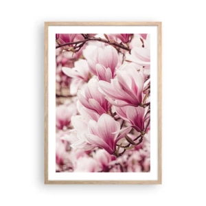 Een poster in een licht eiken lijst - De lente is roze - 50x70 cm