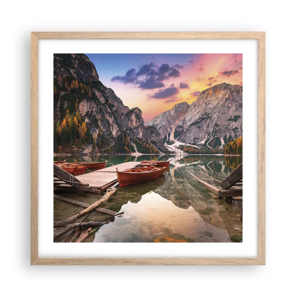 Een poster in een licht eiken lijst - Belofte van de dag - 50x50 cm