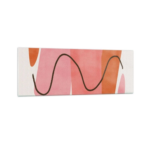 Schilderen op glas - zachte beweging van vormen - 140x50 cm