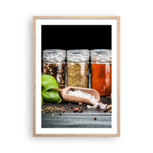 Een poster in een licht eiken lijst - Zodat het leven smaak heeft - 50x70 cm