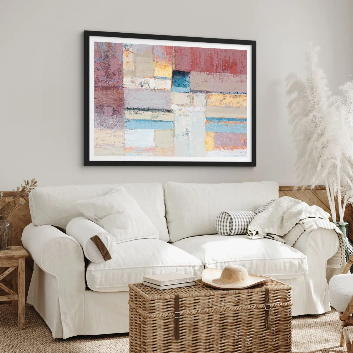 Poster in een zwarte lijst - De rust van geometrie - 50x40 cm