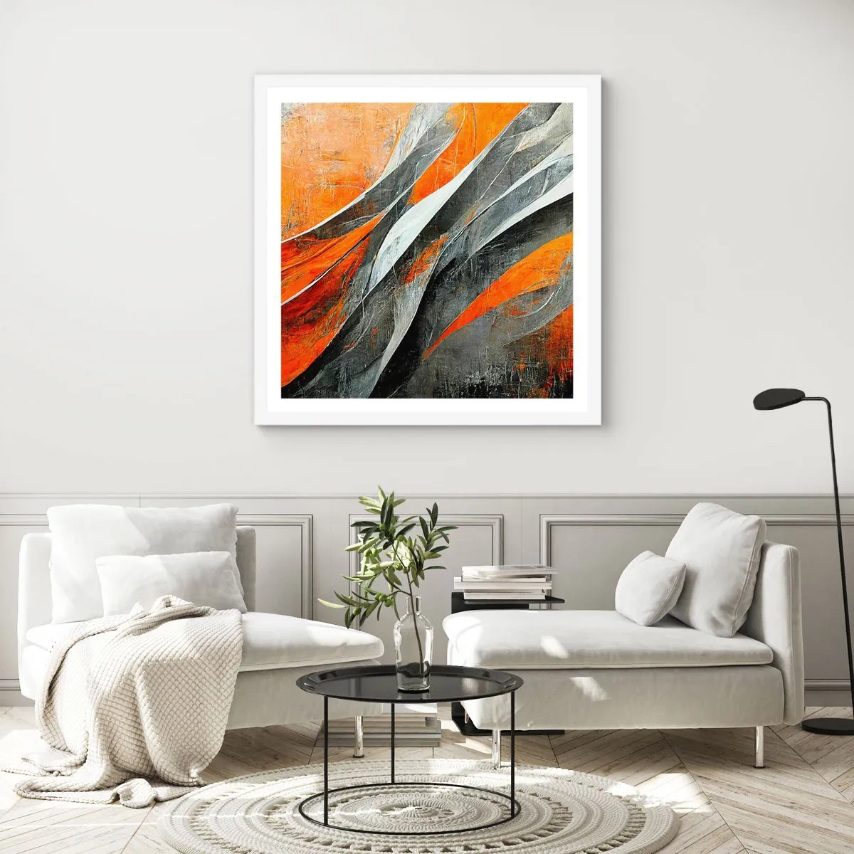 Poster in een witte lijst - Hitte en koude - 40x40 cm