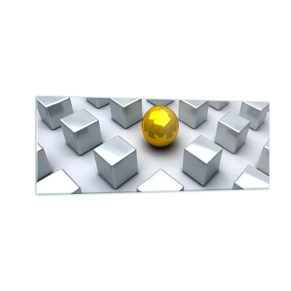 Schilderen op glas - Waarom ik? Geometrische compositie - 140x50 cm