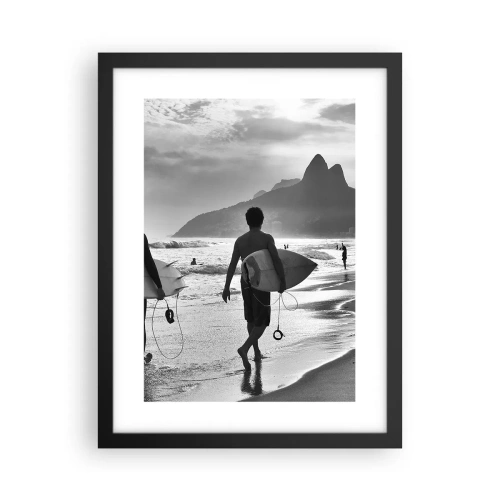 Poster in een zwarte lijst - Enkele golf samba - 30x40 cm