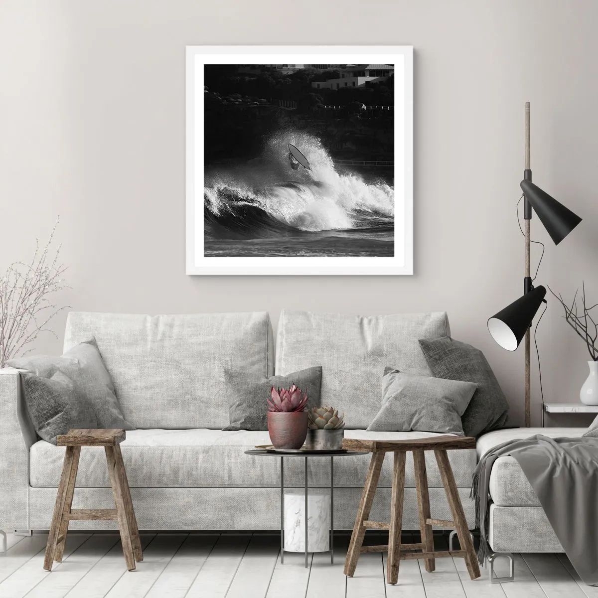 Poster in een witte lijst - Uitdaging aanvaard! - 50x50 cm