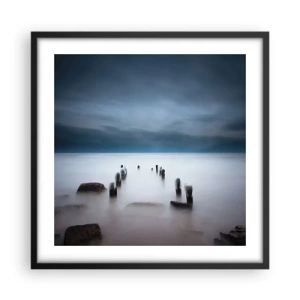 Poster in een zwarte lijst - Peinzend meer - 50x50 cm