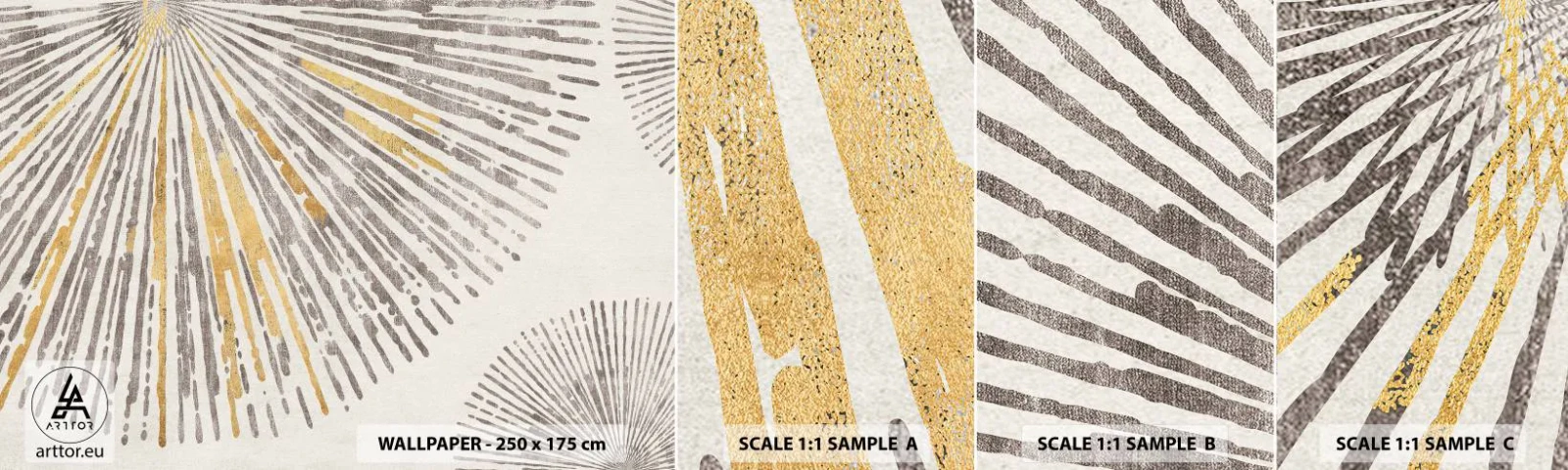 Fotobehang Monster Zelfklevend Deluxe Sticker - De schoonheid van de straal - Minimalisme, Helder, Lijnen - 100x30 cm