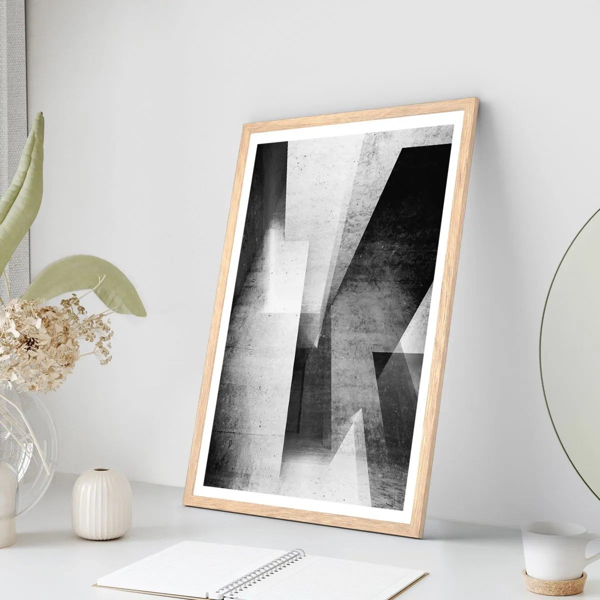 Een poster in een licht eiken lijst - De structuur van de ruimte - 50x70 cm